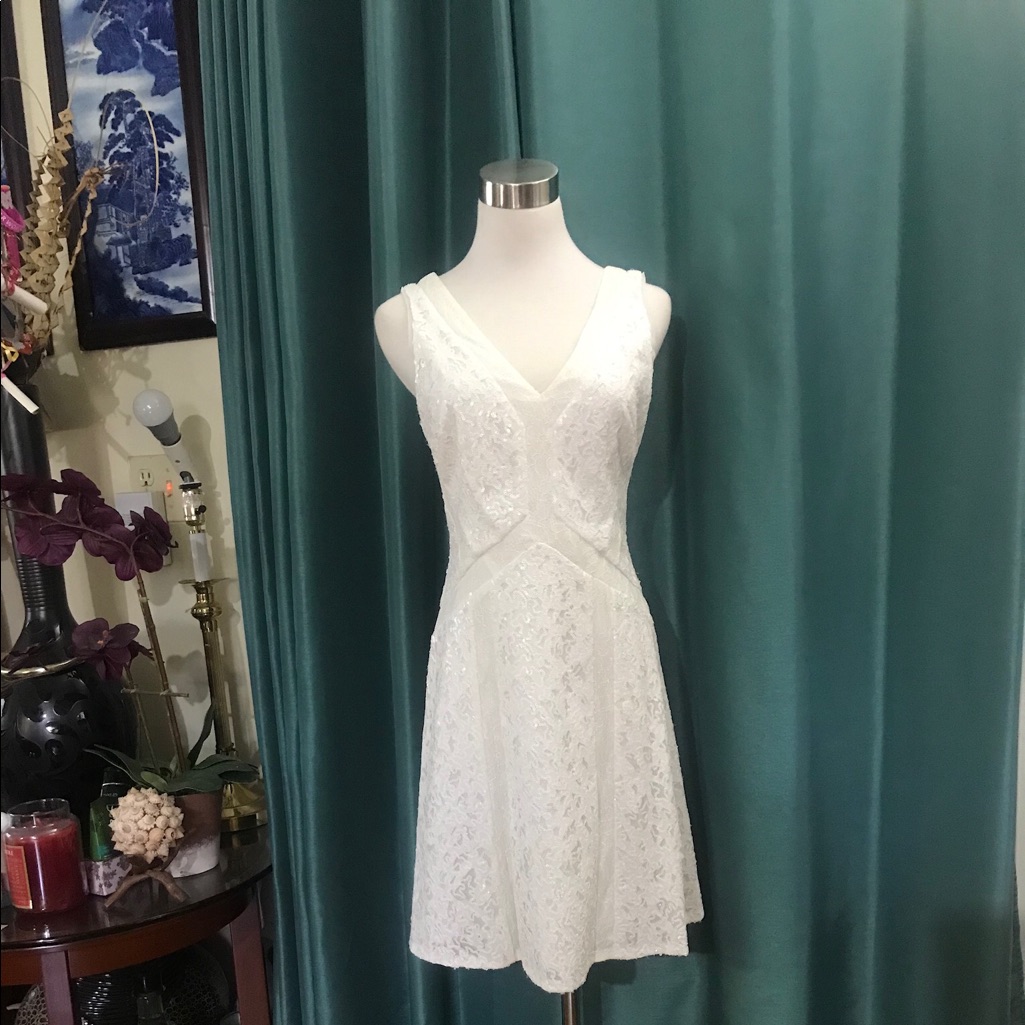 Bcbg Maxazria Off White Sequins Brand New Dress